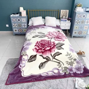 Comfortable Double Bed Super Soft Thick Queen king Size Printed Korean Raschel Blanket