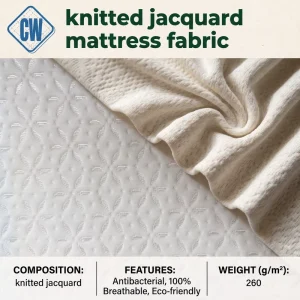 Comfortable Durable Yarn Dyed Jacquard 100% Polyester 180GSM Knitted Mattress Fabric Ticking Fabric for Bedding