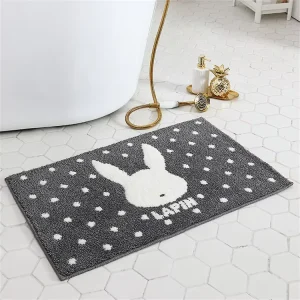 Comfortable Furry Polyester PET Friendly Thick Bath Rugs Bathtub Mat Washable Absorbent Cute Kids Bath Mat Non Slip Home Hotel