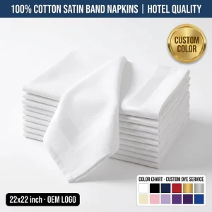Comfortable Hand Feel Durable Fabric Table Accessory Set for Cotton Band Napkin