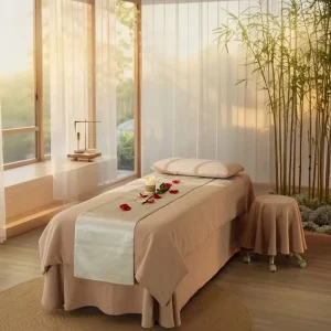 Comfortable Massage Table Sheet Set Salon Facial Bed Sheet Skirt SPA Bedspread Full Cover with Pillowcase Stool Cover