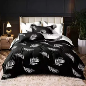 Comfortable Skin Friendly Polyester Bedding Set Fabric Printed Bed Cover Set 3 Pieces Duvet Cover & Pillowcases Urban Apartment