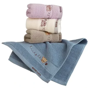 Comfortable Soft 100%Cotton Cartoon Embroidery Adult Children Towel
