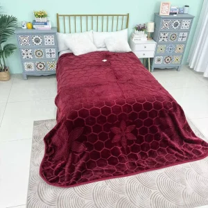Comfortable Solid Color Super Warm Soft 100% Polyester Luxury Winter Raschel Blanket