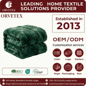 Comfortable and Fluffy Luxurious European and American Style Flannel Blanket Suitable for All Seasons