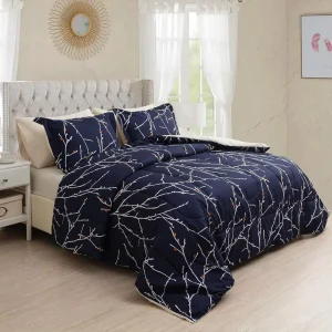 Comforter Set 7 Piece Bed in a Bag Disperse Print Comforter Set with Sheets Soft Microfiber Complete Bedding Set for All Season