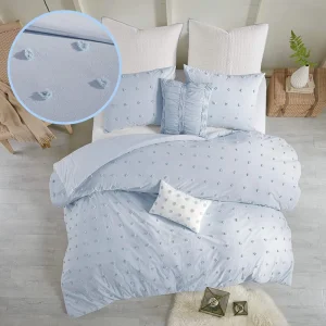Comforter Set Full Size Pleated Textured Bohemian Style Bedding Set With Sheets