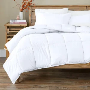 Comforter Set Queen Size Ultra Soft Hydro Brushed Goose Alternative Premium All Season Warmth Geometric Modern Home
