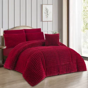 Comforter Set Soft Comforter for Queen Size Luxury Warm Bedding for Winter Fuzzy Double Rabbit Plush Thick Bed Set
