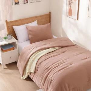 Comforter Set for Girls Teens Dusty Pink Soft Lightweight Kids Comforter Sets for All Seasons Dorm Bedding