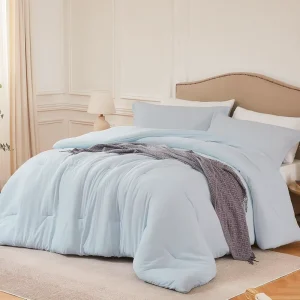 Comforter Sets 3PCS Soft Lightweight Breathable Bedding Comforter Sets for All Season 82”x86” Comforter & 2 Pillowcases