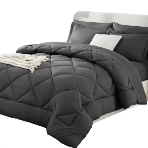 Comforter Sets Bedding Luxury Comforter Sets 7 Piece Microfiber Comforter Set Queen Comforter Set Dark Gry
