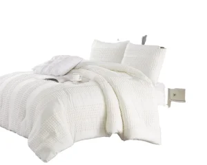 Comforter Sets Bedding White Seersucker Home 100% Polyester Duvet Cover Bedding Set Custom Winter 3 Piece Simple