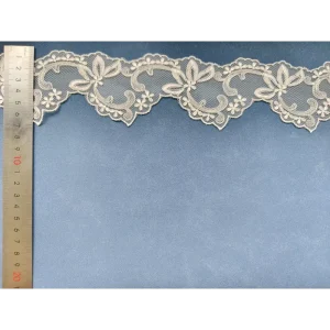 Comfy Touch Narrow Stripe Sheer Embroidered 100% Polyester Knitted Fabric Custom Width Boys Girls Men Home Textile Accessories