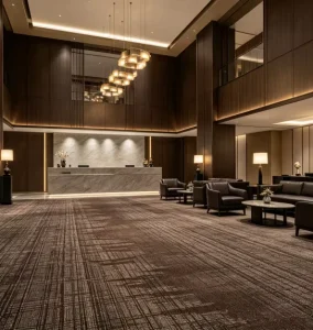 Commercial Broadloom Tufted Carpet 4m Fabric Back Nylon Sound Absorbing Durable Banquet Lobby Area