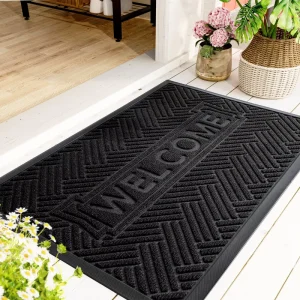 Commercial Building Lobby Anti-Fatigue Carpet Office Entrance Door Mat with Logo Rubber Bottom Cleaning Feature for Patio Room