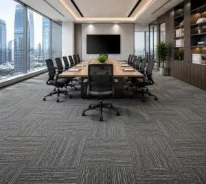 Commercial Carpet Tiles PP Nylon Loop Pile with PVC Anti Slip Backing Modular Office Hotel Flooring Tiles Custom Size Pattern