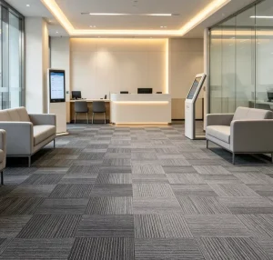 Commercial Custom Carpet Tile 50×50 Non woven Backing Nylon Sound Absorbing Stain Resistant Business Center