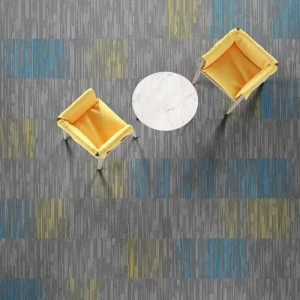 Commercial Fire Insulated Vertical Linear Strip Carpet Tiles 50cm Square Easy Lay Floor Carpet for Office Hotel Common Area
