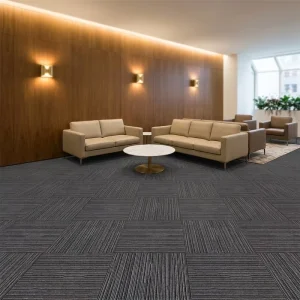 Commercial Grade Modern Cushioned 50×50 Square Loop Pile Trellis Pattern Carpet Tiles Washable Non Slip PP Material Office