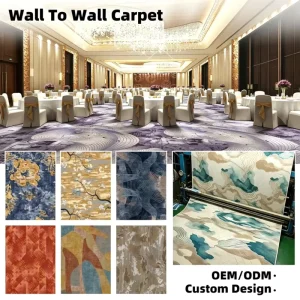 Commercial Grade Wall to Wall Carpet with Stain Resistant Custom Printed Wall to Wall Carpet with Fire Resistant for Hotel