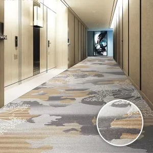 Commercial Hotel Carpet Nylon Material Stain Resistant Non Slip Machine Made Jacquard Cut Plush Pile Square Shape Modern Wall