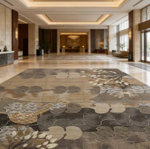 Commercial Hotel Carpet Nylon Wilton Corridor Heavy Traffic Sound Absorbing Fire Resistant Modern Custom Design Project Builder