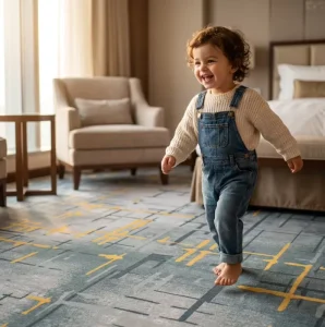 Commercial Hotel Carpet for Hotel Room and Hallway Broadloom Nylon Sound Absorbing Stain Resistant Custom Size