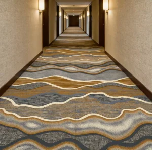 Commercial Hotel Restaurant Carpet Broadloom Solution Dyed Polyester Nylon Patterned Medium Pile Stain Water Resistant