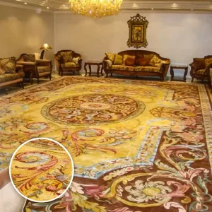 Commercial Hotel Wall to Wall Carpet Machine Made Jacquard Woven Plush Nylon Non Slip Stain Resistant Modern Square Design