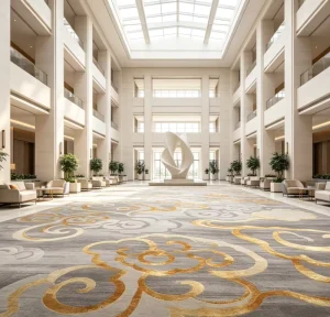 Commercial Jacquard Wall to Wall Carpet 4m Action Back Nylon Stain Resistant Durable Wholesaler Large Project Lobby