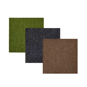 Commercial Modern 50x50cm Square PVC Interlocking Office Carpet Tile Grey Floral Pattern Washable Nylon Flooring for Hotels Home