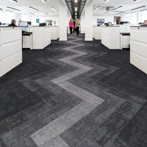 Commercial Modern Office Floor Carpet Tiles 25×100 cm for Factory Direct PVC Backing Carpet Tile