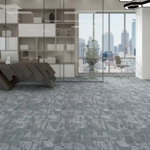 Commercial Office Carpet Modern Puzzle Pattern Cushioned PVC Backing Carpet Tiles 50x50cm