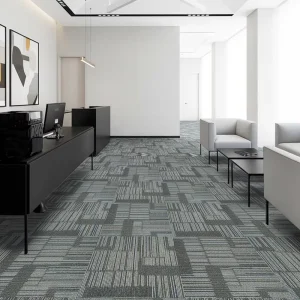 Commercial Office Carpet Tiles 50x50cm Modern Polypropylene Cushioned Self-Adhesive Loop Pile Floor Tiles
