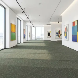 Commercial Office Carpet Tiles 50x50cm Modern Puzzle Pattern Loop Pile PP Cushioned Carpet