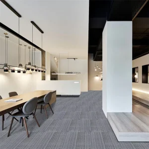 Commercial Office Eco friendly PE Non Woven Backing Modular Carpet Tiles Loop Pile Removable Office Carpet