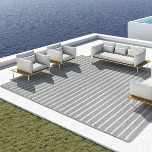 Commercial Outdoor Carpet Modified Polyester for Cafe Restaurant Terrace