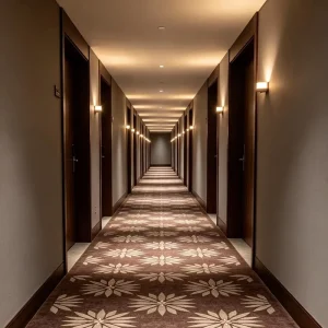 Commercial Polyester Wall to Wall Carpet Fire Resistant Custom Drawing Free Sample for Overseas Hotel