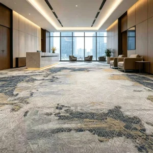Commercial Printed 1200g Nylon Conference Rooms Wall to Wall Carpet Custom Abstract Ink Design Full Roll Stain Resistant Easy