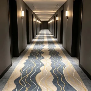 Commercial Project Polyester Corridor Broadloom Carpet Anti wear Custom Pictures Free Sample Overseas Hotel Mass