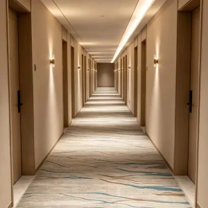 Commercial Renovator Polyester Full Paving Carpet Fireproof Anti-wear Custom Drawing Free Swatch Large Hotel Passage Project