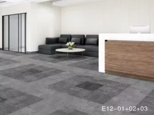 Commercial STOCK Modular Carpet Tile 50x50cm PVC Back PET Loop Pile Sound Absorb Anti Static Office Conference Floor Tile