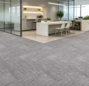 Commercial Sound Absorb Carpet Tile 66×66 PVC Back PET Hypoallergenic Anti-Slip Retail Reception Floor Squares