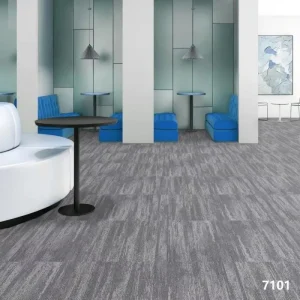 Commercial Striped Modular Carpet Tiles EVA Backing Fireproof Sound Absorbing Carpet for Office Hotel Meeting Room Lobby