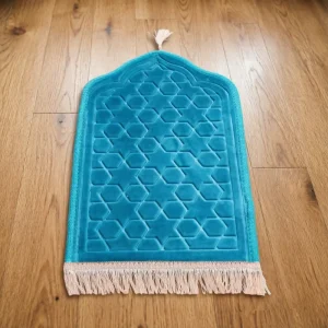 Compact Islamic Prayer Rug 35x65cm Machine Woven Raschel Tassel Detail Washable Anti-Slip for Travel Easy