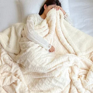 Competitive Price Fabric 100% Polyester OEKO TEX Printed Double Bed Throw Set Fleece Blankets