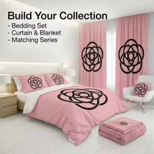 Complete Modern Luxury Bedroom Set Vintage Polyester Digital Printed Duvet Cover Matching Curtains Bedding for Hotel Hospital
