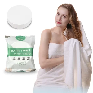 Compressed Nonwoven Viscose Bath Towel Tablets 1pcs bag Eco Friendly Quick Dry Extra Large Disposable for Travel Camping Beach