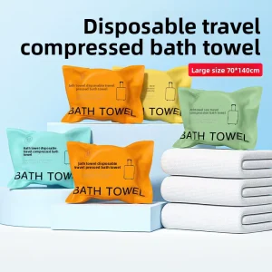 Compression Bath Towel Disposable Washcloth Water Absorption Facecloth 70*140cm Cotton Beach Towel Portable Bath Towel